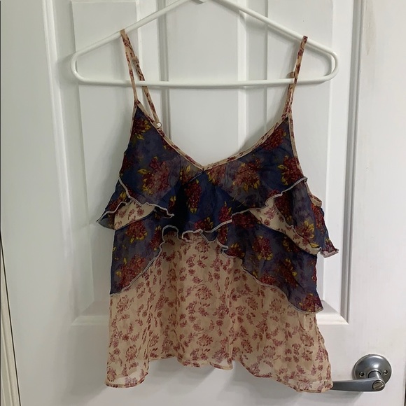 Free People Tops - Free People flowery tank top size medium NWT